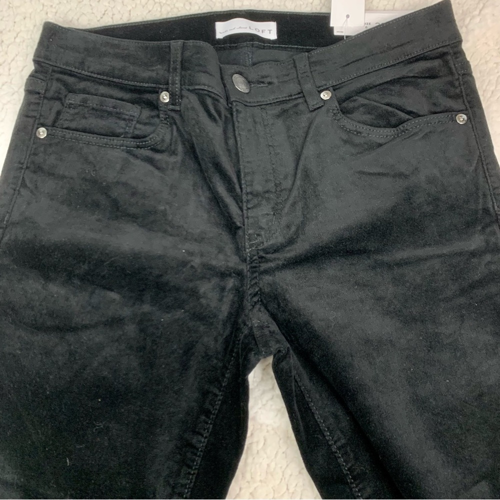 NWT LOFT Modern Skinny Black Velvet Skinny Pants